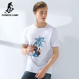 Pioneer Camp New summer T-shirt men brand-clothing fashion tree pattern T shirt male quality 100% cotton casual Tees  ADT702215