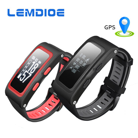 LEMDIOE Smart Wristband Support Independent GPS Track Record Temperature Altitude Heart Rate Smart Band Fitness Tracker Bracelet